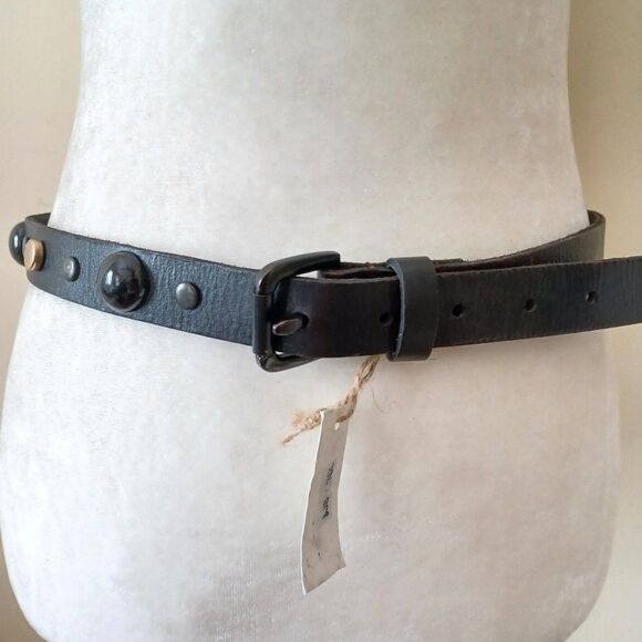 Panache Genuine Leather Belt NWT Womens Black Studded Boho Artsy Coastal Cowgirl - Picture 3 of 8